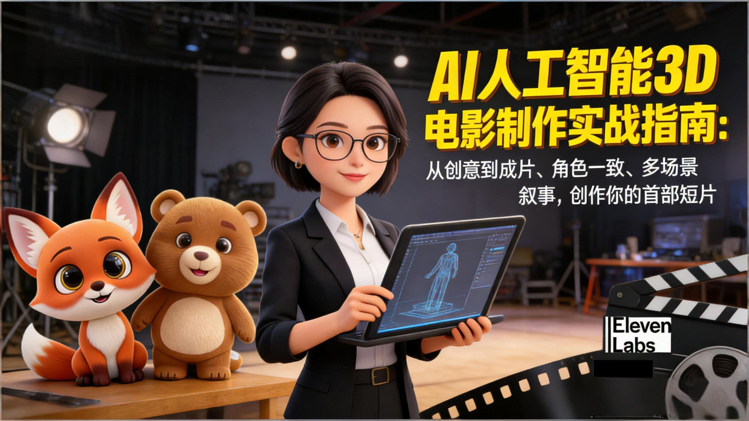 AI人工智能3D电影制作实战指南:从创意到成片、角色一致、多场景叙事,创作你的首部短片 - 网创智库网创-网赚-电商-tk-出海-AI-抖音-快手-小红书-视频号-玩法-创业-小程序-公众号-私域-s粉网创智库