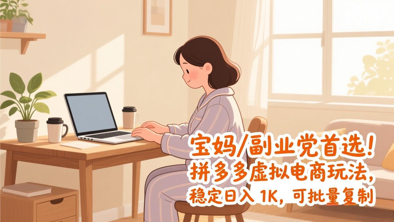 宝妈 / 副业党首选！拼多多虚拟电商玩法，稳定日入 1K，可批量复制 - 网创智库网创-网赚-电商-tk-出海-AI-抖音-快手-小红书-视频号-玩法-创业-小程序-公众号-私域-s粉网创智库