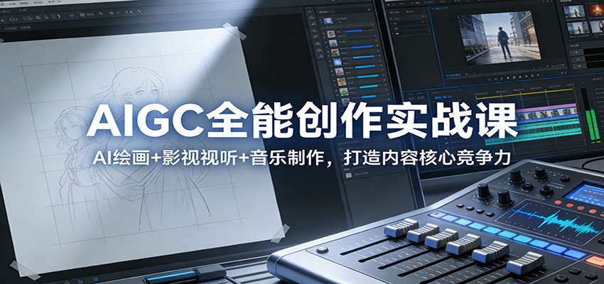AIGC全能创作实战课：AI绘画+影视视听+音乐制作，打造内容核心竞争力 - 网创智库网创-网赚-电商-tk-出海-AI-抖音-快手-小红书-视频号-玩法-创业-小程序-公众号-私域-s粉网创智库