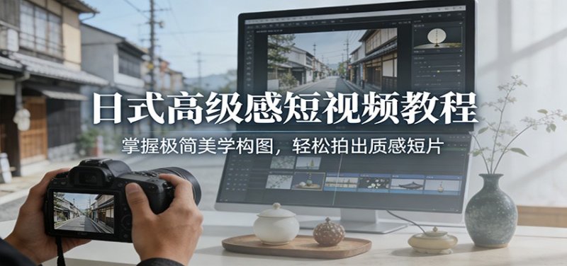 日式高级感短视频教程：掌握极简美学构图，轻松拍出质感短片网创-网赚-电商-tk-出海-AI-抖音-快手-小红书-视频号-玩法-创业-小程序-公众号-私域-s粉网创智库