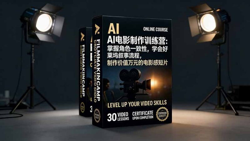 AI电影制作训练营：掌握角色一致性，学会好莱坞叙事流程，制作价值万元的电影感短片网创-网赚-电商-tk-出海-AI-抖音-快手-小红书-视频号-玩法-创业-小程序-公众号-私域-s粉网创智库