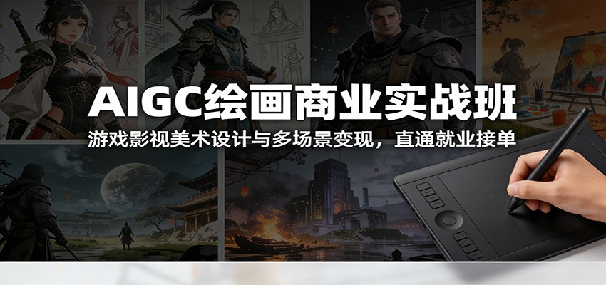 AIGC绘画商业实战班:游戏影视美术设计与多场景变现,直通就业接单 - 网创智库网创-网赚-电商-tk-出海-AI-抖音-快手-小红书-视频号-玩法-创业-小程序-公众号-私域-s粉网创智库