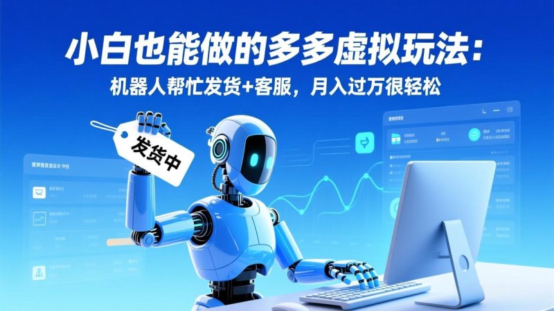 小白也能做的多多虚拟玩法：机器人帮忙发货+客服，月入过万很轻松网创-网赚-电商-tk-出海-AI-抖音-快手-小红书-视频号-玩法-创业-小程序-公众号-私域-s粉网创智库