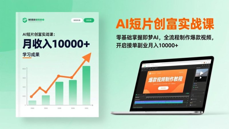 AI短片创富实战课：零基础掌握即梦AI，全流程制作爆款视频，开启接单副业月入10000+(更新网创-网赚-电商-tk-出海-AI-抖音-快手-小红书-视频号-玩法-创业-小程序-公众号-私域-s粉网创智库