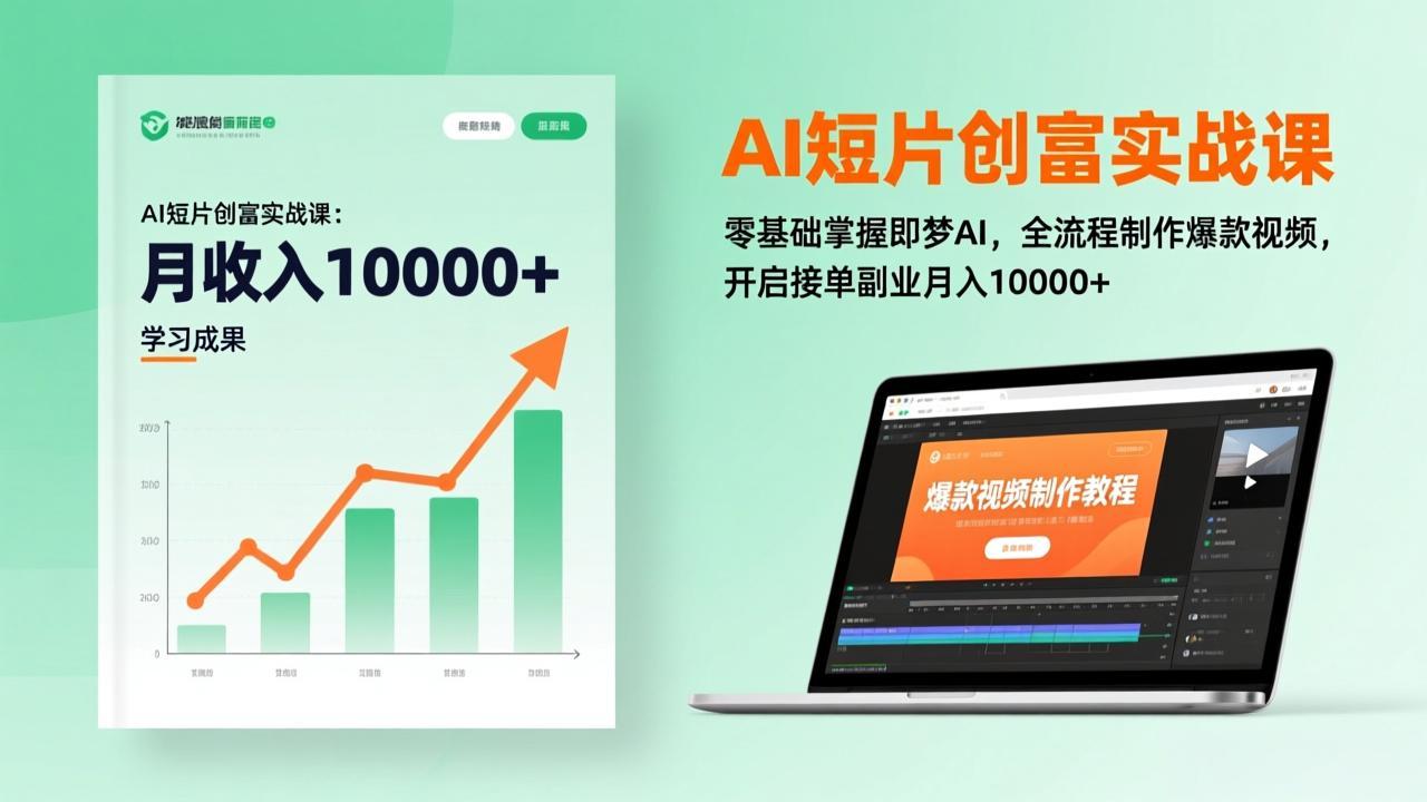 AI短片创富实战课：零基础掌握即梦AI，全流程制作爆款视频，开启接单副业月入10000+(更新 - 网创智库网创-网赚-电商-tk-出海-AI-抖音-快手-小红书-视频号-玩法-创业-小程序-公众号-私域-s粉网创智库