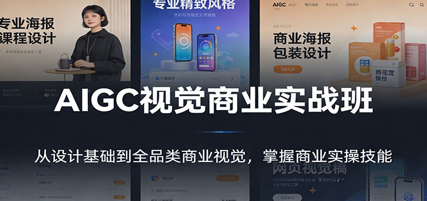 AIGC视觉商业实战班:从设计基础到全品类商业视觉,掌握商业实操技能 - 网创智库网创-网赚-电商-tk-出海-AI-抖音-快手-小红书-视频号-玩法-创业-小程序-公众号-私域-s粉网创智库