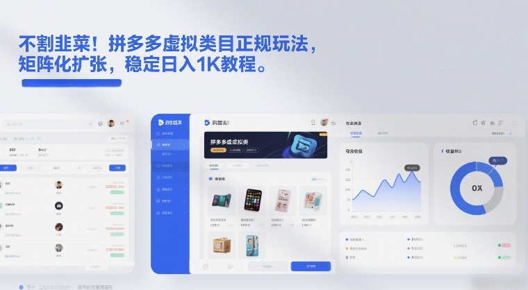 不割韭菜！拼多多虚拟类目正规玩法，矩阵化扩张，稳定日入1K教程【揭秘】网创-网赚-电商-tk-出海-AI-抖音-快手-小红书-视频号-玩法-创业-小程序-公众号-私域-s粉网创智库