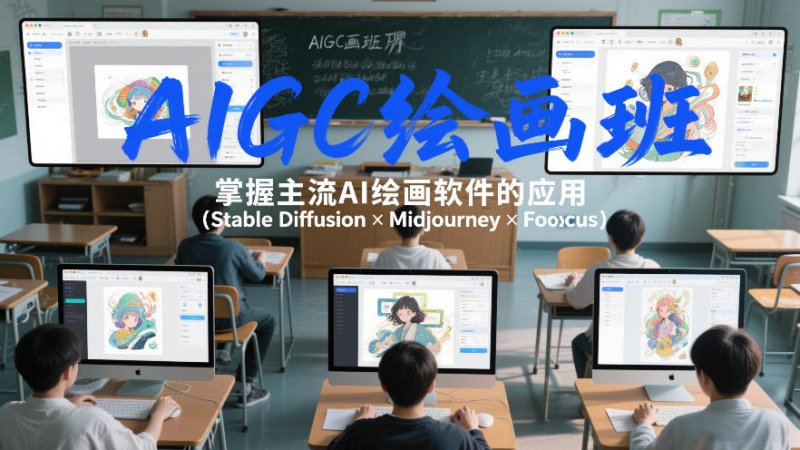 AIGC绘画班，掌握主流Ai绘画软件的应用(Stable Diffusion x Midjourney x Fooocus)网创-网赚-电商-tk-出海-AI-抖音-快手-小红书-视频号-玩法-创业-小程序-公众号-私域-s粉网创智库