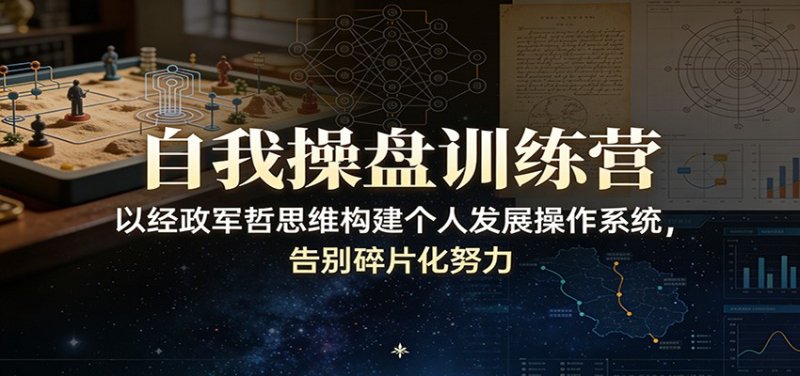 自我操盘训练营：以经政军哲思维构建个人发展操作系统，告别碎片化努力网创-网赚-电商-tk-出海-AI-抖音-快手-小红书-视频号-玩法-创业-小程序-公众号-私域-s粉网创智库