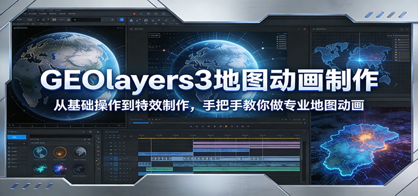 GEOlayers3地图动画制作:从基础操作到特效制作,手把手教你做专业地图动画 - 网创智库网创-网赚-电商-tk-出海-AI-抖音-快手-小红书-视频号-玩法-创业-小程序-公众号-私域-s粉网创智库