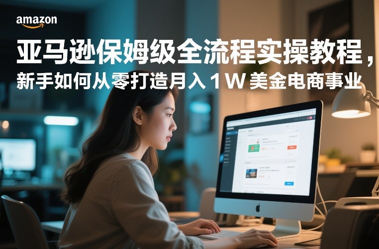亚马逊保姆级全流程实操教程，新手如何从零打造月入1W美金电商事业网创-网赚-电商-tk-出海-AI-抖音-快手-小红书-视频号-玩法-创业-小程序-公众号-私域-s粉网创智库