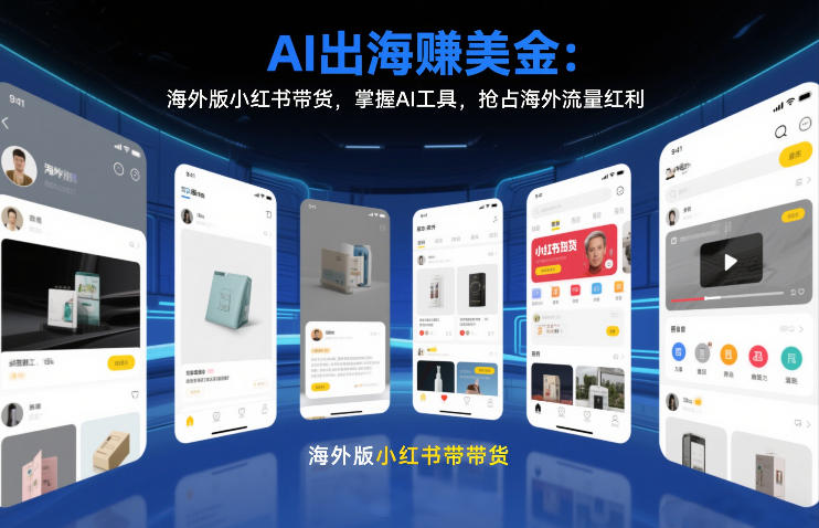 AI出海賺美金：海外版小红书带货，掌握AI工具，抢占海外流量红利(更新2026)网创-网赚-电商-tk-出海-AI-抖音-快手-小红书-视频号-玩法-创业-小程序-公众号-私域-s粉网创智库