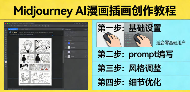 利用Midjourney AI人工智能轻松创作漫画插画教程，零基础创作完整漫画插画网创-网赚-电商-tk-出海-AI-抖音-快手-小红书-视频号-玩法-创业-小程序-公众号-私域-s粉网创智库