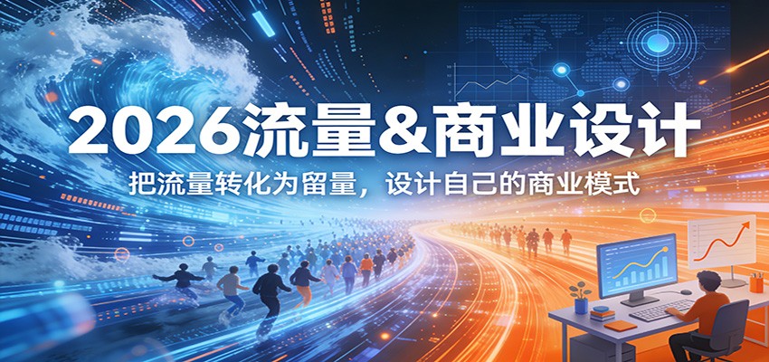 2026流量&商业设计，把流量转化为留量，设计自己的商业模式 - 网创智库网创-网赚-电商-tk-出海-AI-抖音-快手-小红书-视频号-玩法-创业-小程序-公众号-私域-s粉网创智库