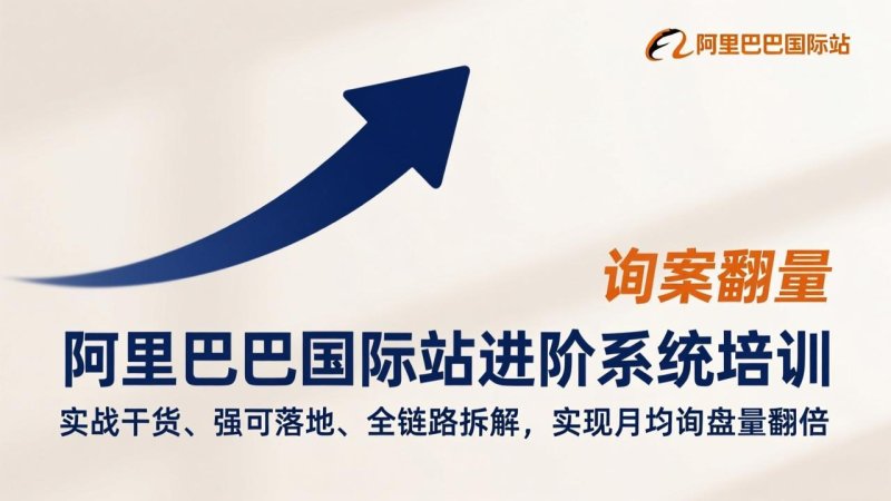 阿里巴巴国际站进阶系统培训，实战干货、强可落地、全链路拆解，实现月均询盘量翻倍网创-网赚-电商-tk-出海-AI-抖音-快手-小红书-视频号-玩法-创业-小程序-公众号-私域-s粉网创智库