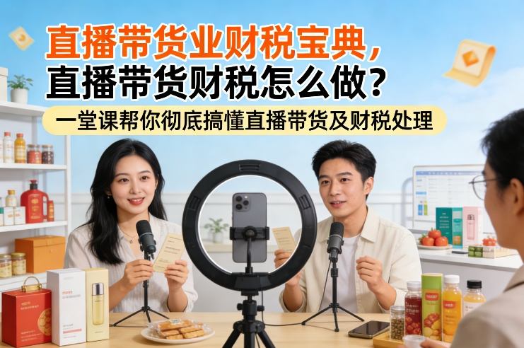 直播带货业财税宝典，直播带货财税怎么做？一堂课帮你彻底搞懂直播带货及财税处理网创-网赚-电商-tk-出海-AI-抖音-快手-小红书-视频号-玩法-创业-小程序-公众号-私域-s粉网创智库