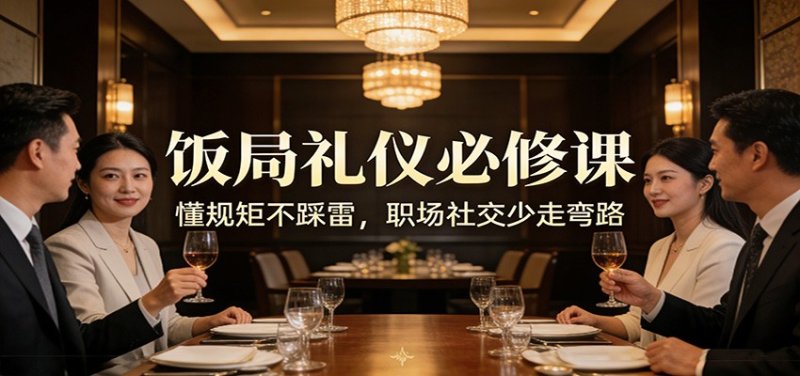 公众号收费文章：《饭局礼仪必修课：懂规矩不踩雷，职场社交少走弯路》网创-网赚-电商-tk-出海-AI-抖音-快手-小红书-视频号-玩法-创业-小程序-公众号-私域-s粉网创智库
