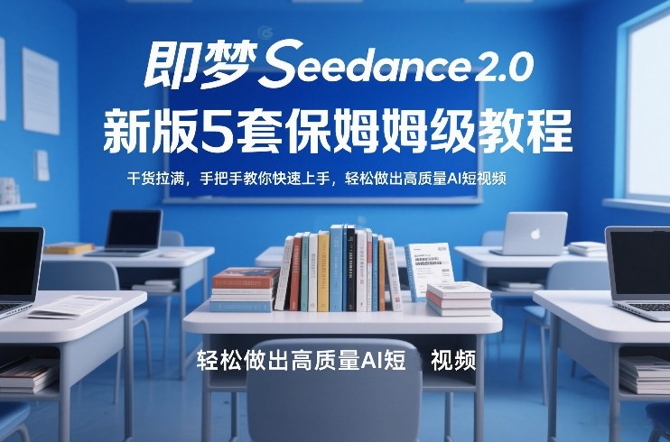 即梦Seedance2.0新版5套保姆级教程，干货拉满，手把手教你快速上手，轻松做出高质量AI短视频网创-网赚-电商-tk-出海-AI-抖音-快手-小红书-视频号-玩法-创业-小程序-公众号-私域-s粉网创智库