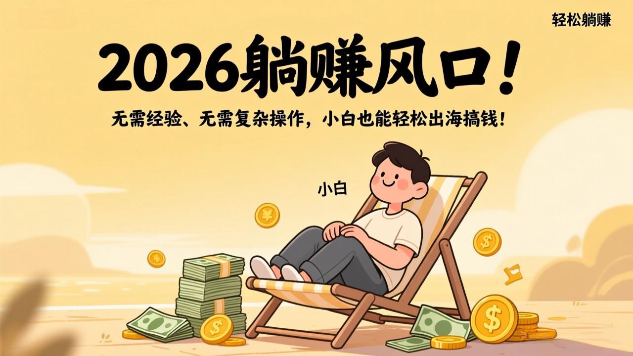 2026躺赚风口！无需经验、无需复杂操作，小白也能轻松出海搞钱！ - 网创智库网创-网赚-电商-tk-出海-AI-抖音-快手-小红书-视频号-玩法-创业-小程序-公众号-私域-s粉网创智库