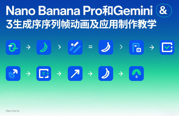 Nano Banana Pro和Gemini 3生成序列帧动画及应用制作教学网创-网赚-电商-tk-出海-AI-抖音-快手-小红书-视频号-玩法-创业-小程序-公众号-私域-s粉网创智库