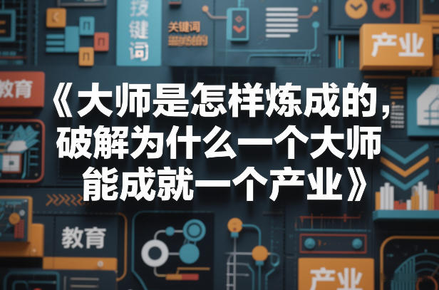 大师是怎样炼成的，破解为什么一个大师，能成就一个产业【电子书】网创-网赚-电商-tk-出海-AI-抖音-快手-小红书-视频号-玩法-创业-小程序-公众号-私域-s粉网创智库