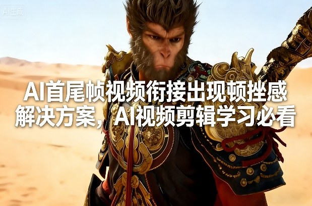 AI首尾帧视频衔接出现顿挫感解决方案，AI视频剪辑学习必看网创-网赚-电商-tk-出海-AI-抖音-快手-小红书-视频号-玩法-创业-小程序-公众号-私域-s粉网创智库