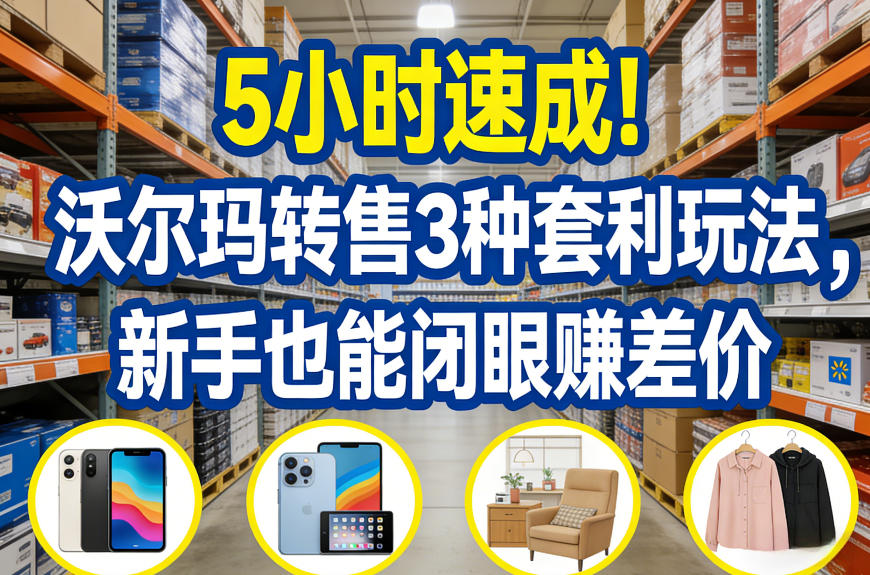 5小时速成！沃尔玛转售3种套利玩法，新手也能闭眼賺差价 - 网创智库网创-网赚-电商-tk-出海-AI-抖音-快手-小红书-视频号-玩法-创业-小程序-公众号-私域-s粉网创智库