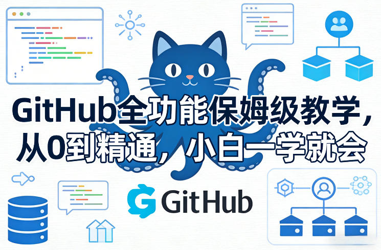 GitHub全功能保姆级教学，从0到精通，小白一学就会网创-网赚-电商-tk-出海-AI-抖音-快手-小红书-视频号-玩法-创业-小程序-公众号-私域-s粉网创智库