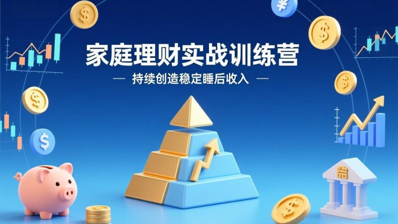 家庭理财实战训练营：从0到1建体系，三阶进阶层层递进，助你持续创造稳定睡后收入网创-网赚-电商-tk-出海-AI-抖音-快手-小红书-视频号-玩法-创业-小程序-公众号-私域-s粉网创智库
