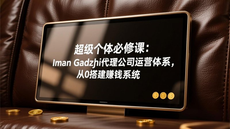 超级个体必修课：Iman Gadzhi代理公司运营体系，从0搭建赚钱系统网创-网赚-电商-tk-出海-AI-抖音-快手-小红书-视频号-玩法-创业-小程序-公众号-私域-s粉网创智库