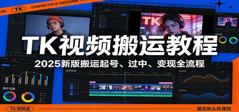 TK视频搬运教程：2025新版搬运起号、过中、变现全流程网创-网赚-电商-tk-出海-AI-抖音-快手-小红书-视频号-玩法-创业-小程序-公众号-私域-s粉网创智库