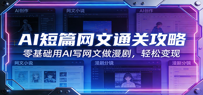 AI短篇网文通关攻略：零基础用AI写网文做漫剧，轻松变现 - 网创智库网创-网赚-电商-tk-出海-AI-抖音-快手-小红书-视频号-玩法-创业-小程序-公众号-私域-s粉网创智库