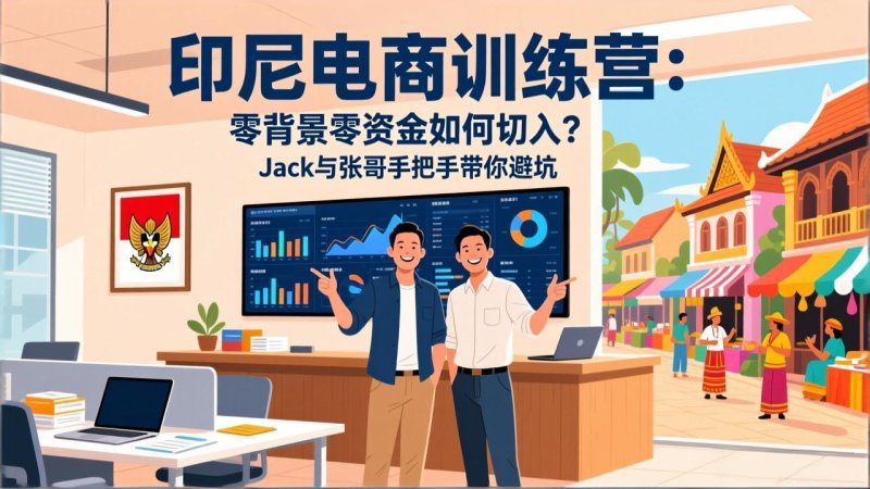 印尼电商训练营：零背景零资金如何切入？Jack与张哥手把手带你避坑网创-网赚-电商-tk-出海-AI-抖音-快手-小红书-视频号-玩法-创业-小程序-公众号-私域-s粉网创智库
