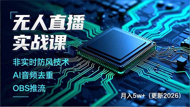 无人直播实战课(更新3月网创-网赚-电商-tk-出海-AI-抖音-快手-小红书-视频号-玩法-创业-小程序-公众号-私域-s粉网创智库