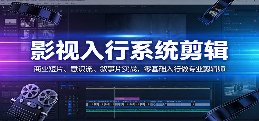 影视系统剪辑，商业短片、意识流、叙事片实战，零基础入行做专业剪辑师 - 网创智库网创-网赚-电商-tk-出海-AI-抖音-快手-小红书-视频号-玩法-创业-小程序-公众号-私域-s粉网创智库