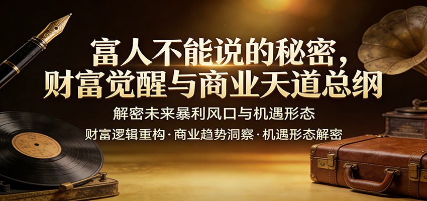 富人不能说的秘密，财富觉醒与商业天道总纲，解密未来暴利风口与机遇形态 - 网创智库网创-网赚-电商-tk-出海-AI-抖音-快手-小红书-视频号-玩法-创业-小程序-公众号-私域-s粉网创智库