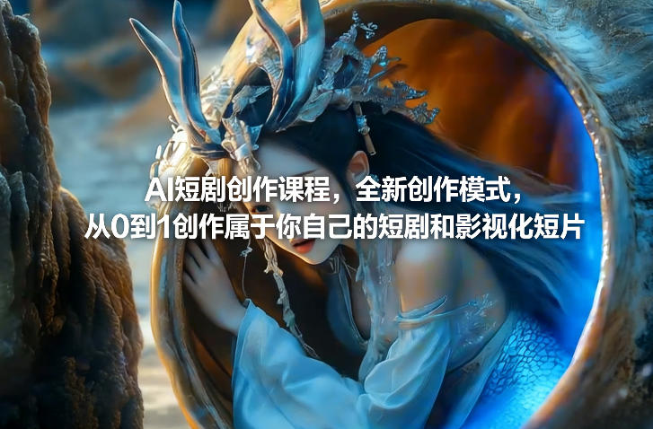 AI短剧创作课程，全新创作模式，从0到1创作属于你自己的短剧和影视化短片网创-网赚-电商-tk-出海-AI-抖音-快手-小红书-视频号-玩法-创业-小程序-公众号-私域-s粉网创智库