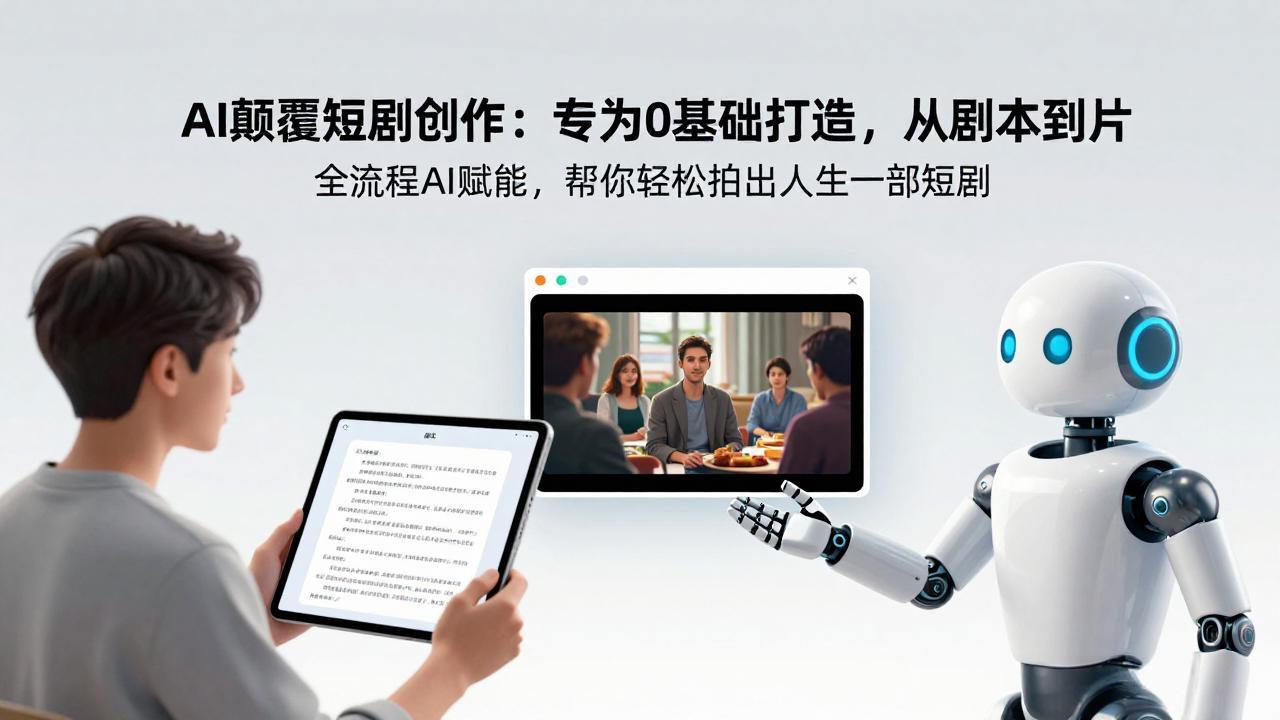 AI颠覆短剧创作：专为0基础打造，从剧本到成片全流程AI赋能，帮你轻松拍出人生第一部短剧 - 网创智库网创-网赚-电商-tk-出海-AI-抖音-快手-小红书-视频号-玩法-创业-小程序-公众号-私域-s粉网创智库