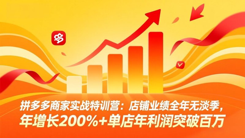 拼多多商家实战特训营：店铺业绩全年无淡季，年增长200%+单店年利润突破百万(26年3月更新网创-网赚-电商-tk-出海-AI-抖音-快手-小红书-视频号-玩法-创业-小程序-公众号-私域-s粉网创智库