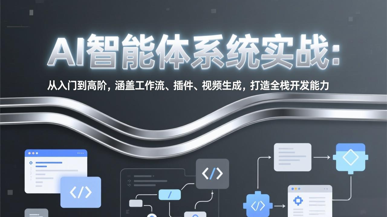 AI智能体系统实战：从入门到高阶，涵盖工作流、插件、视频生成，打造全栈开发能力 - 网创智库网创-网赚-电商-tk-出海-AI-抖音-快手-小红书-视频号-玩法-创业-小程序-公众号-私域-s粉网创智库