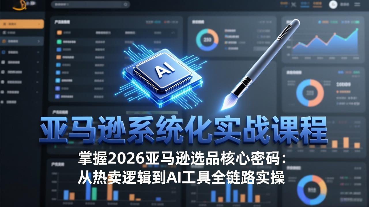 亚马逊系统化实战课-更新3月：2026最新选品方法论，从热卖原因分析到AI作图，提升选品成功率 - 网创智库网创-网赚-电商-tk-出海-AI-抖音-快手-小红书-视频号-玩法-创业-小程序-公众号-私域-s粉网创智库