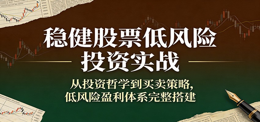 稳健股票低风险投资实战：从投资哲学到买卖策略，低风险盈利体系完整搭建 - 网创智库网创-网赚-电商-tk-出海-AI-抖音-快手-小红书-视频号-玩法-创业-小程序-公众号-私域-s粉网创智库