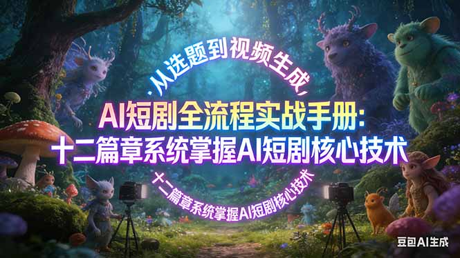 AI 短剧全流程实战手册：从选题到视频生成，十二篇章系统掌握 AI 短剧核心技术网创-网赚-电商-tk-出海-AI-抖音-快手-小红书-视频号-玩法-创业-小程序-公众号-私域-s粉网创智库