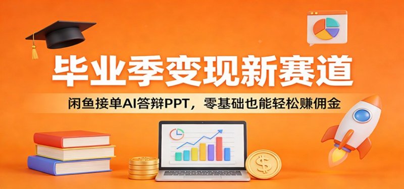 毕业季变现新赛道：闲鱼接单AI答辩PPT，零基础也能轻松赚佣金网创-网赚-电商-tk-出海-AI-抖音-快手-小红书-视频号-玩法-创业-小程序-公众号-私域-s粉网创智库