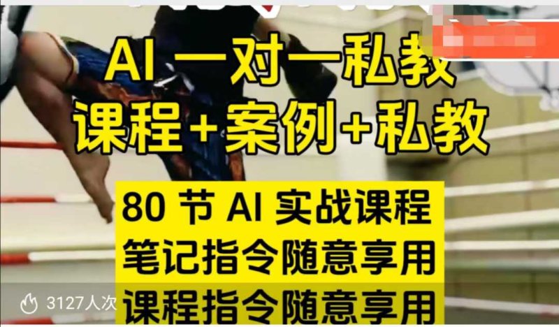 AI指令实战课，课程+案例，80节AI实战课程，笔记指令随意享用，课程指令随意享用(更新26年3月)网创-网赚-电商-tk-出海-AI-抖音-快手-小红书-视频号-玩法-创业-小程序-公众号-私域-s粉网创智库