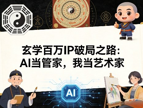 玄学百万IP破局之路：AI当管家，我当艺术家网创-网赚-电商-tk-出海-AI-抖音-快手-小红书-视频号-玩法-创业-小程序-公众号-私域-s粉网创智库