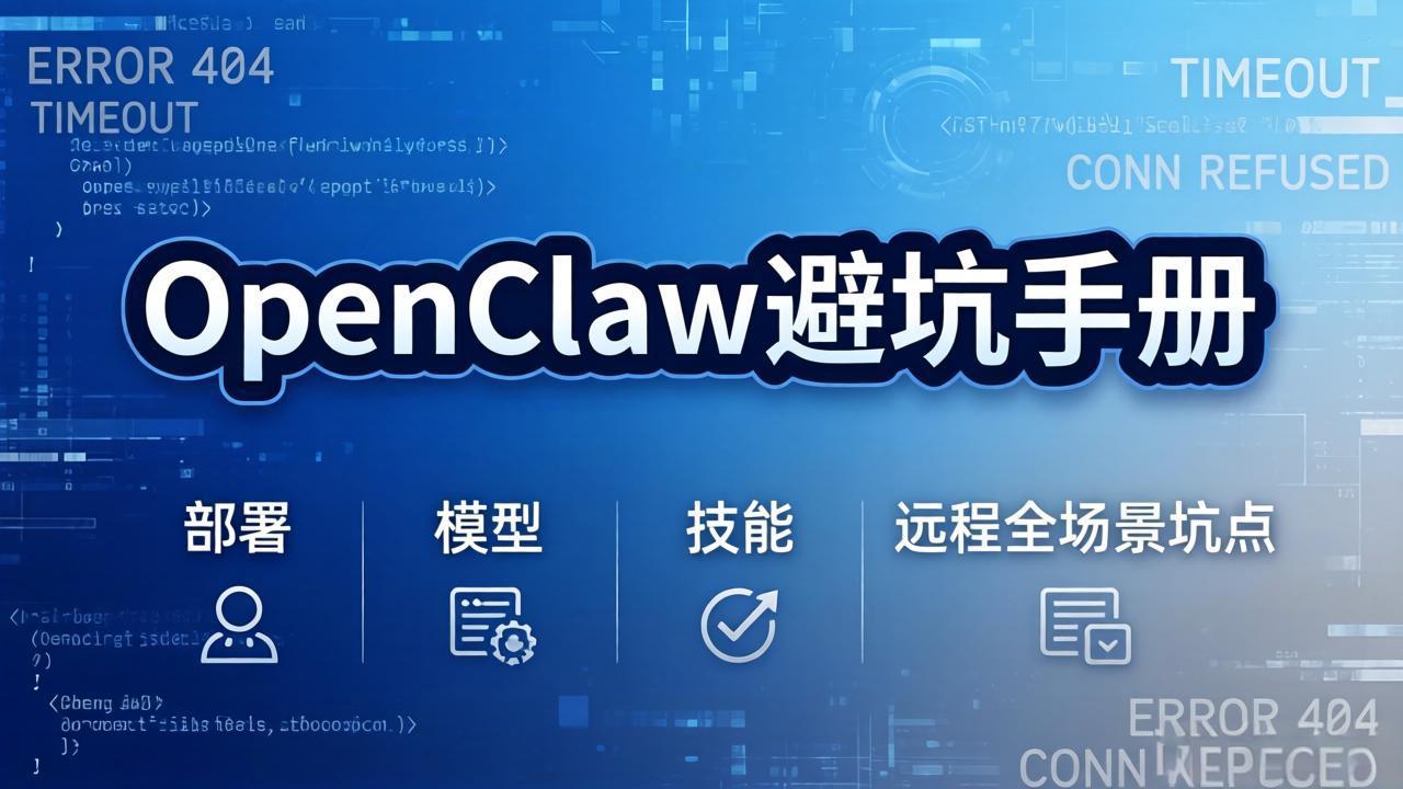 OpenClaw避坑手册：部署+模型+技能+远程全场景坑点，一次性给你说全，少走弯路 - 网创智库网创-网赚-电商-tk-出海-AI-抖音-快手-小红书-视频号-玩法-创业-小程序-公众号-私域-s粉网创智库