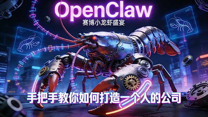 OpenClaw，小龙虾-从产品到爆款的成长之路，手把手教你如何打造一个人的公司网创-网赚-电商-tk-出海-AI-抖音-快手-小红书-视频号-玩法-创业-小程序-公众号-私域-s粉网创智库
