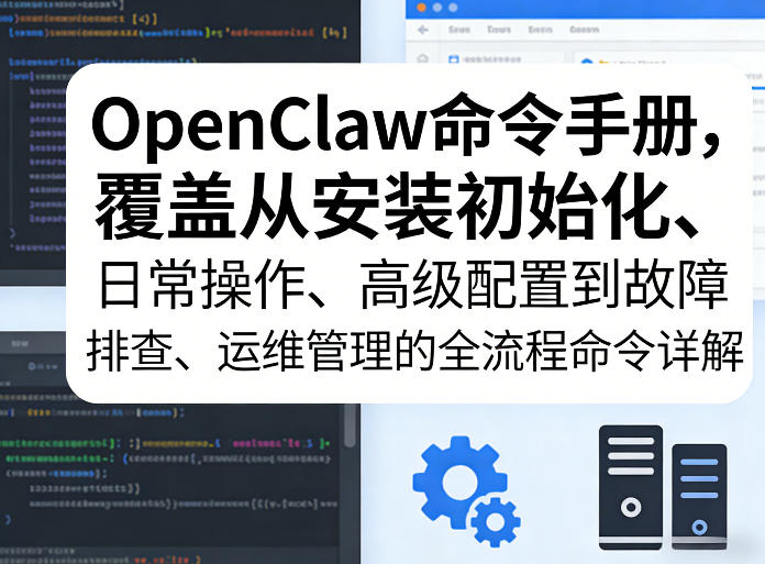OpenClaw命令手册，覆盖从安装初始化、日常操作、高级配置到故障排查、运维管理的全流程命令详解网创-网赚-电商-tk-出海-AI-抖音-快手-小红书-视频号-玩法-创业-小程序-公众号-私域-s粉网创智库