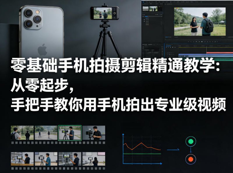 零基础手机拍摄剪辑精通教学：从零起步，手把手教你用手机拍出专业级视频网创-网赚-电商-tk-出海-AI-抖音-快手-小红书-视频号-玩法-创业-小程序-公众号-私域-s粉网创智库